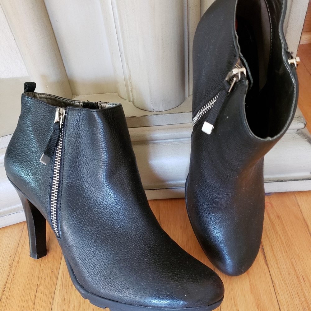 Tahari Black Leather Booties